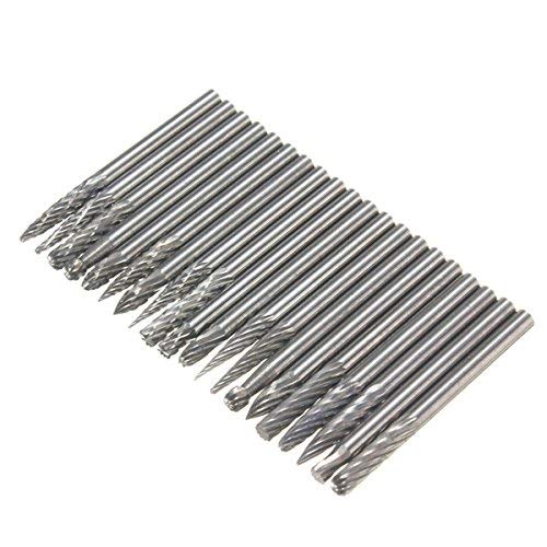 20Stk 3 mm Wolfram Hm Cutter Rotary Burr Set CNC Engraving Bit