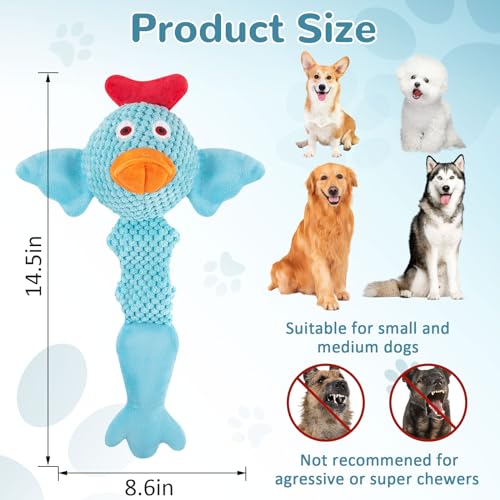 Image of Fuufome Squeaky Dog Toys for Medium and Small Dogs-Interactive Tug of War Toy for Puppy Teething,Great Plush Dog Toy for Dogs to Keep Them Busy