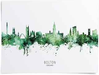 Bolton England United Kingdom Skyline Art Print (24x36 inch poster) -20156