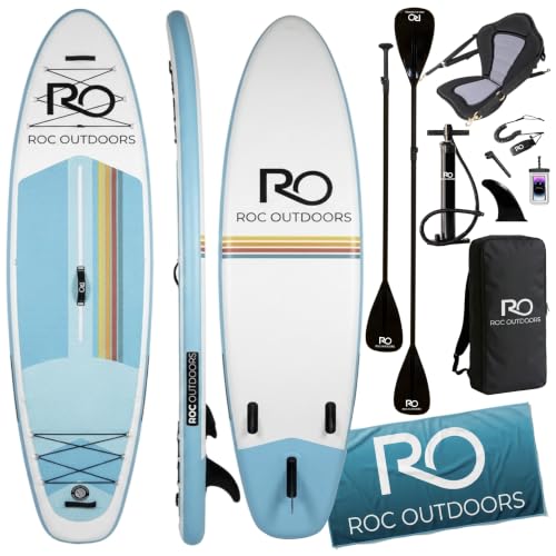 Image of Roc Inflatable Stand Up Paddle Board 10' 6 inch with Premium SUP Paddle Board Accessories, Wide Stable Design, Non-Slip Comfort Deck for Youth & Adults