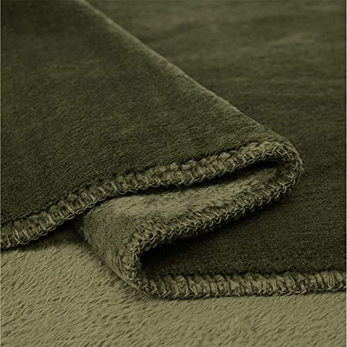 Ugg 18963 Whitecap Plush Flannel Oversized Reversible Fleece Throw Blanket Luxury Lightweight Comfortable Cozy Hotel Style Machine Washable Soft Luxurious Blankets, 70 X 50-Inch, Forest #TOP1