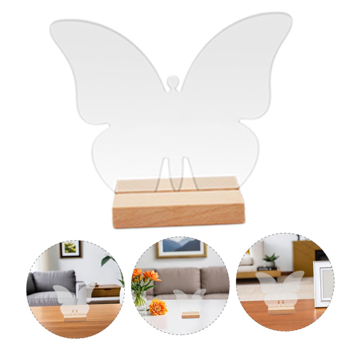 Cabilock 30 Sätze Teiliges Tischschilder mit Holzsockel Dekorative Schmetterling Sitzplatzkarten Transparente Hochzeit Tischkarten für Eventdekoration Wiederverwendbar und Leicht zu