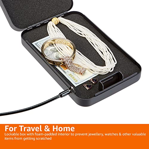 Amazon Basics Portable Security Case Lock Box Safe, Small Lock Box with Code, for College Dorm Room, Home, Combination Lock, XL, Black - Image 5