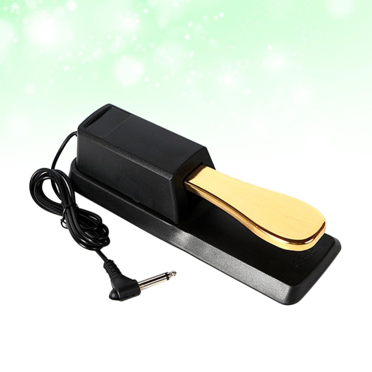 STOBAZA Pedal de Sostenido para Teclado Electrónico Función de Medio Pedal, Material Abs y Metal, Diseño Clásico Dorado para Instrumentos Musicales