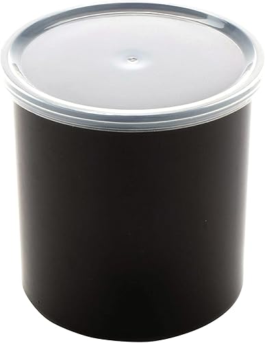 G.E.T. CR-0120-BK-EC - Recipiente redondo para almacenamiento de alimentos con tapa, 1.2 cuartos de galón, color negro (juego de 4)