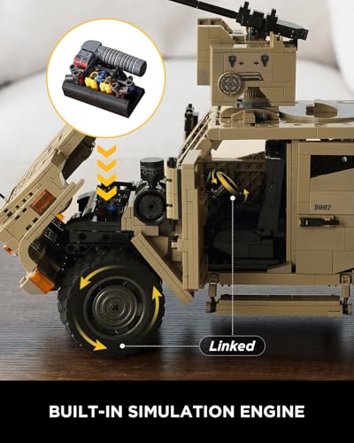 JLTV Building Blocks for Adults, Military Vehicles Building Sets, Collectible Car Building Kit for Adults (2479 Pcs) - Image 6