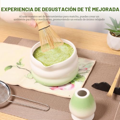 Miniatura 7 de Juego De Escobas Matcha Con Accesorios: Cuchara, Batidor, Portaescobas, Colador, Whisk, Juego De Té Tradicional Para Los Amantes Del Té