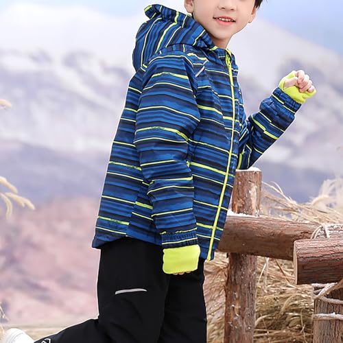 Toddler Boys Girls Outdoor Coat 𝐖aterproof Fleece Lightweight Hooded Winter Raincoat Windproof Lined Zip Clothes2