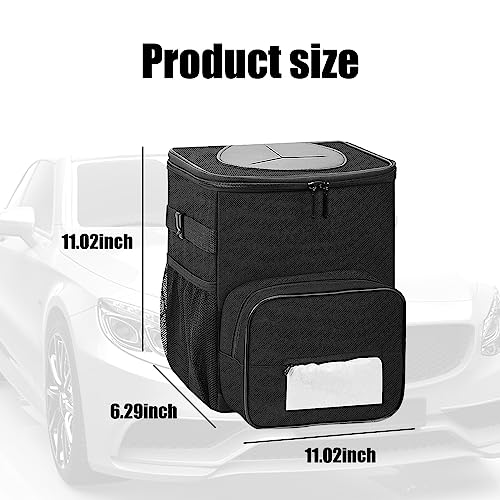 Image of 1 PC Car Trash Can, Leak-Proof Storage Bag, Hanging Multipurpose Car Trash Bag, Collapsible Car Tissue Holder, Universal Waterproof Pockets Accessories (Black)