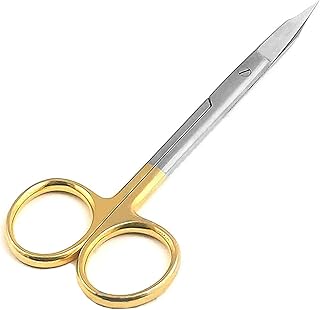 Goldman Fox Scissors 5 inches with Tungsten Carbide Inserts Gold Plated Handle Surgical Dissection TeckMed