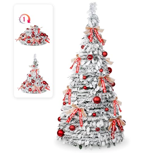 Artecreativa 180cm Árbol de Navidad Plegable, árbol de Navidad Ar...