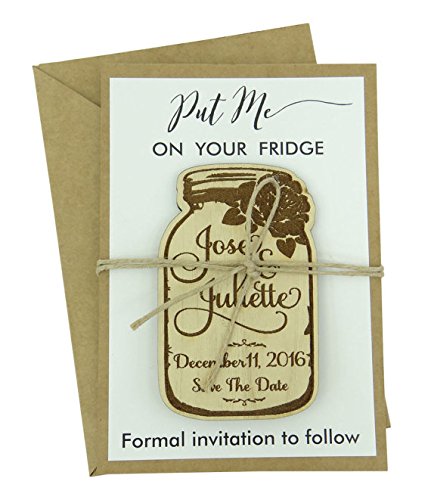 Darling Souvenir 50 Custom Engraved Wooden Magnet Rustic Wedding Save The Date Wooden Magnet Personalized Gift #TOP2