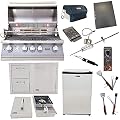 Lion Premium Grills 32-Inch Liquid Propane Grill L75000 with Single Side Burner, Eco Friendly Refrigerator, Door and Drawer Combo with 5 in 1 BBQ Tool Set Best of Backyard Gourmet Package Deal
