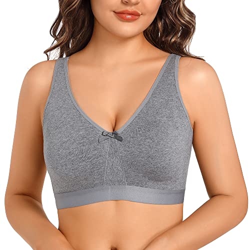 Image of sheroine Women's Cotton Wirefree Plus Size Unlined Bra Full Coverage Non-Padded Ultrathin Comfort Everyday Soft Bras