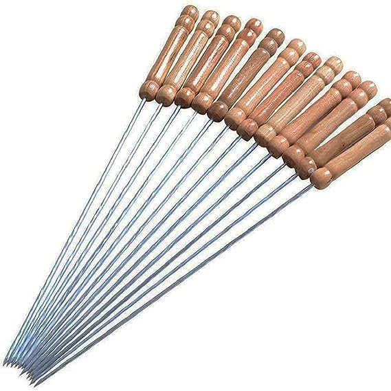 Portable Barbeque Griller Stainless Steel Barbeque Skewers Set Reusable BBQ Grilling Sticks for Outdoor Camping Barbecue Cooking Tools (12 Pcs) (B0CQFX6N9K) Amazon Price History, Amazon Price Tracker