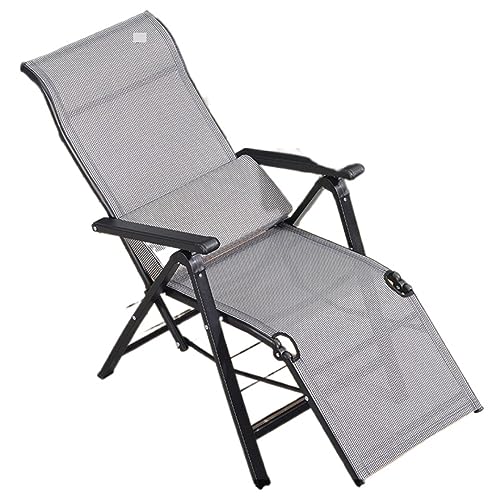 JYARZ Tumbona Sillas Plegables Silla Reclinable para Patio, Tumbona Plegable Portátil, Extra Ancha para Exteriores Jardin Exterior(B)