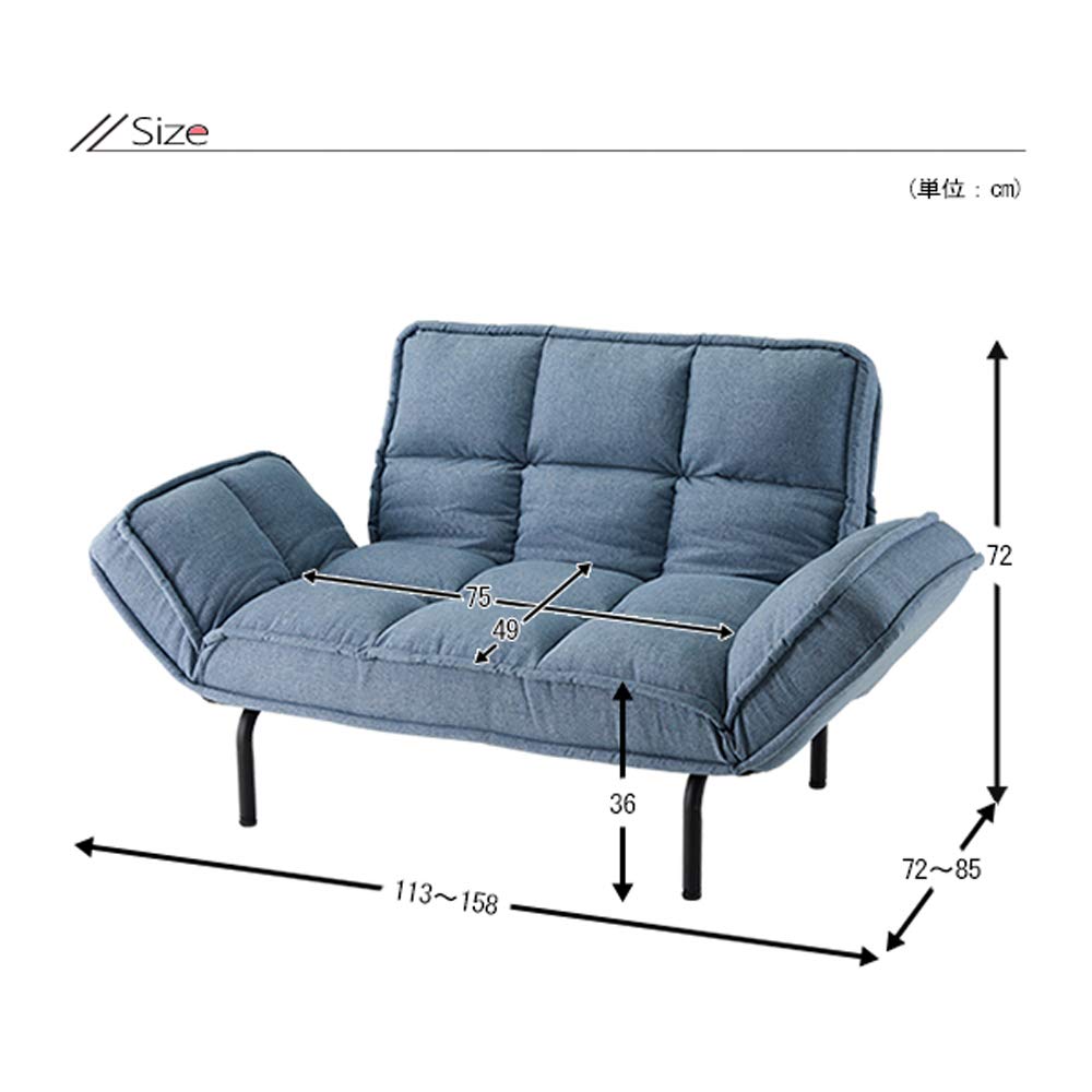 Amazon｜生活雑貨 ソファー ソファーベッド パイプ脚 2P 6段階