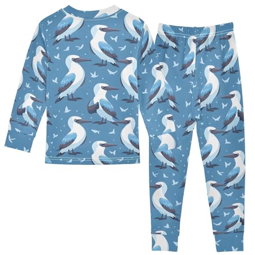 Pajama Sets Long Sleeve Blue Footed Booby on Sky Soft Comfy Sleepwear 2 Piece PJS 3-8T3