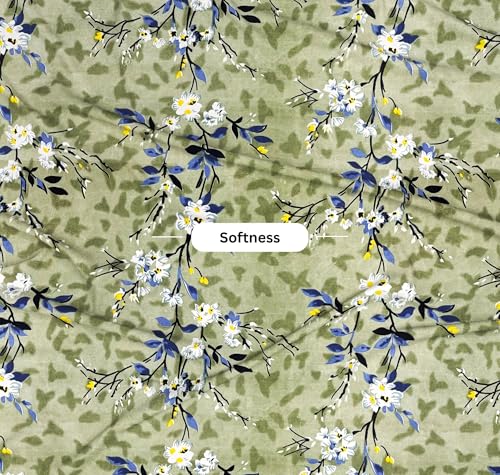 Image of BSB HOME 100% Cotton Double Bed Bedsheet Set | 144 TC Soft & Breathable | Light Green Leaf Print with 2 Pillow Covers | Wrinkle Free | for Bedroom & Gifting (90 x 90 Inches)