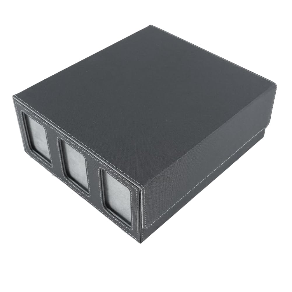 Osmond Scatola Porta Carte Collezionabili con Finestra di Visualizzazione Porta Carte con Chiusura Magnetica per Carte da Gioco Magic Grigio