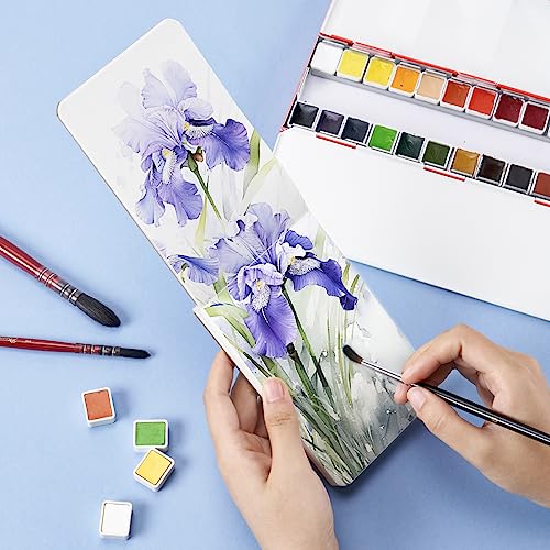 Lightwish Caderno de aquarela, papel de aquarela prensado a quente, 100% algodão, 63,5 kg/300 g/m²,
