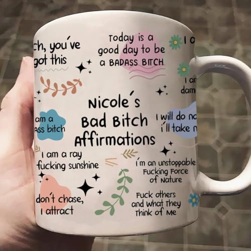 Bad Bitch Affirmation Mug, Funny Self-Love Coffee Cup