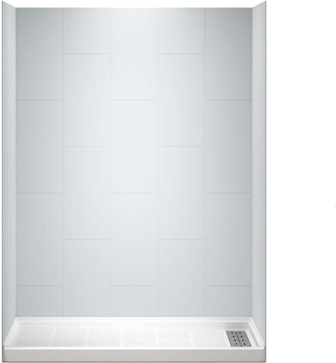 WOODBRIDGE 60 in. L x 36 in. W x 75 in. H Alcove Solid Surface Shower