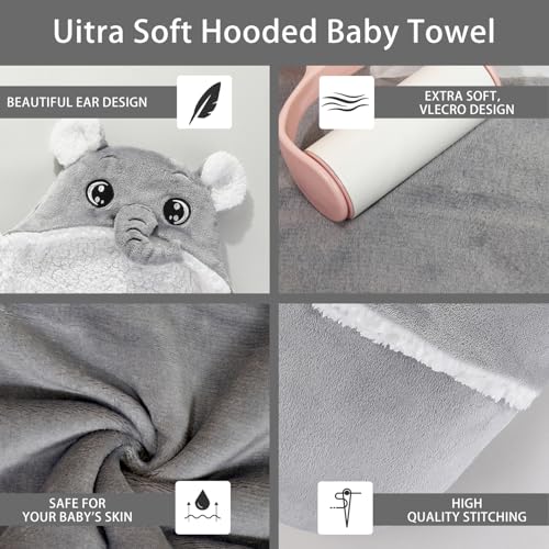 Image of Swaddles for Newborns,Personalized Baby Sleep Sack,Infant Cute Plush Receiving Blanket 0-6 Months for Girl Boy (Gray Elephant)