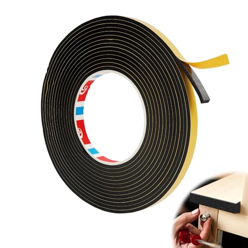 5M 10x3mm Dichtungsband, EVA Schaumstoff Klebeband, Einseitig Selbstklebend, Wasserfest, für Tür und Fensterisolierung, Geeignet für Industrie, Stoßdämpfung und Mehr (Klebeband)