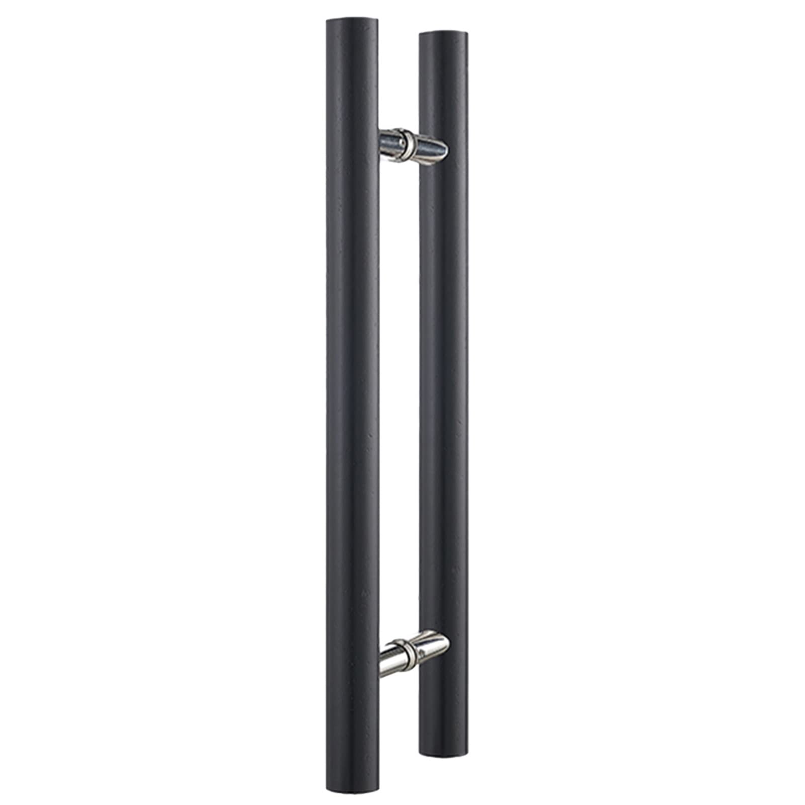 GYRAZXS Round Wood Sliding Barn Door Handle for Heavy Interior Exterior Gates,Classic Shop Office Entry Home Push Pull Door Handle (Black 40cm/1.3ft) (Black 60cm/2ft)