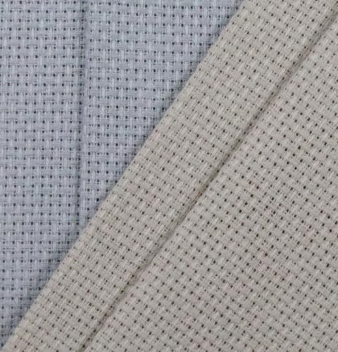 Image of KCS 4 /6 pc of 12 inch x 18 inch(30cmx45cm) 16 Count Cotton Aida Cloth Cross Stitch Fabric (4 pc,Pearl Grey+Light Grey)