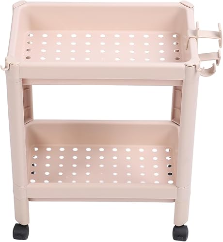 Miniatura 6 de ViaGasaFamido Estante de almacenamiento de piso de baño, estante de pie, versátil, multicapa, resistente, ahorro de espacio, estable, color beige