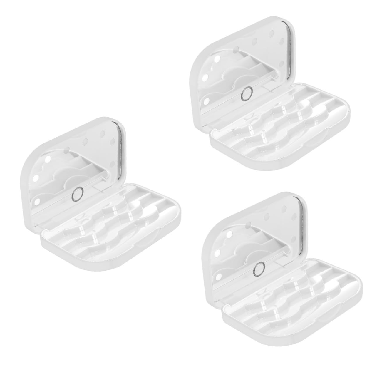 Housoutil 3 Pièces boîte de rangement pour les cils valises de voyage palette de maquillage pince à épiler recourbe-cils étui à organisateur de vide portable Miroiter