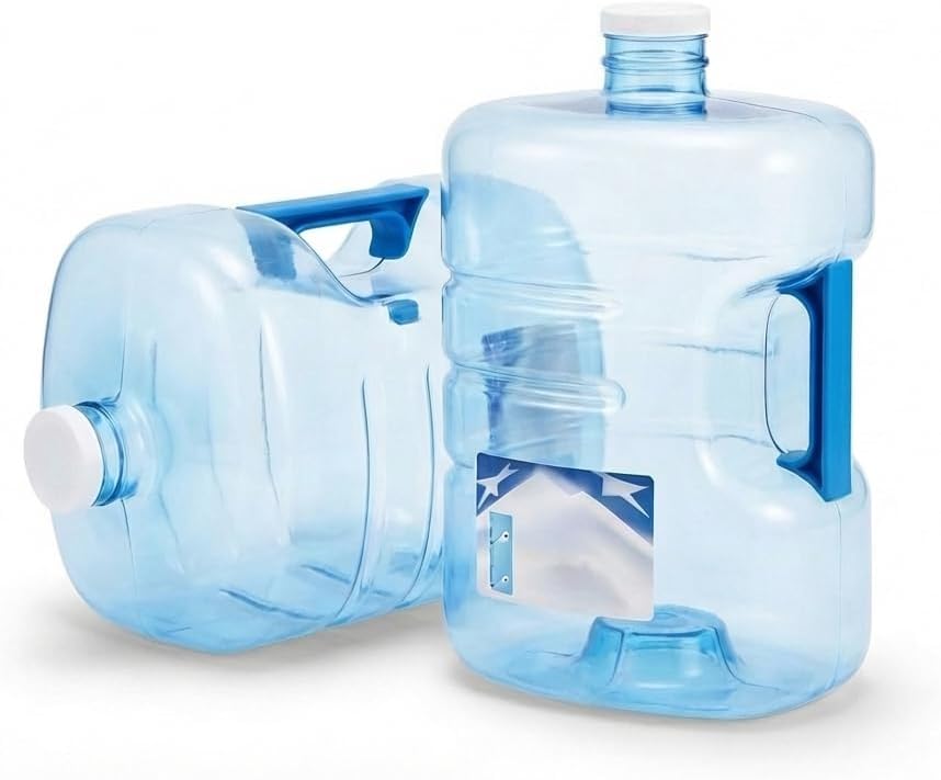 Stackable Water Jug, 3-Gallon,BPA-Free Plastic, Refillable Container with Easy-Grip Handle, Screw Cap(PACK OF 2) (2)
