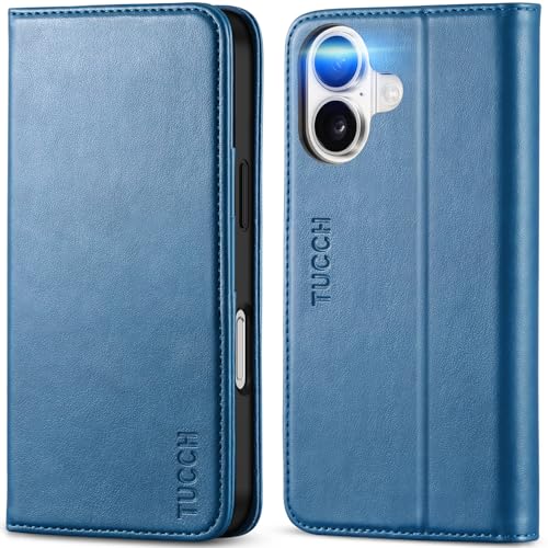 Coque iPhone 16 en Cuir Synthétique TUCCH Housse Élégante Antichoc Haute Finition