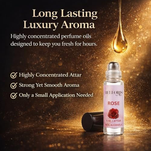 Image of Rose ,Chandan, Jasmine & Chandan Kesar, 4 x 6ml, Attar Gift Set for Men & Women, Non Alcoholi Perfume Oil | Premium Roll On Ittar Fragrance Gift Box Special Occasions Eid, Ramadan, and Umrah Gifts