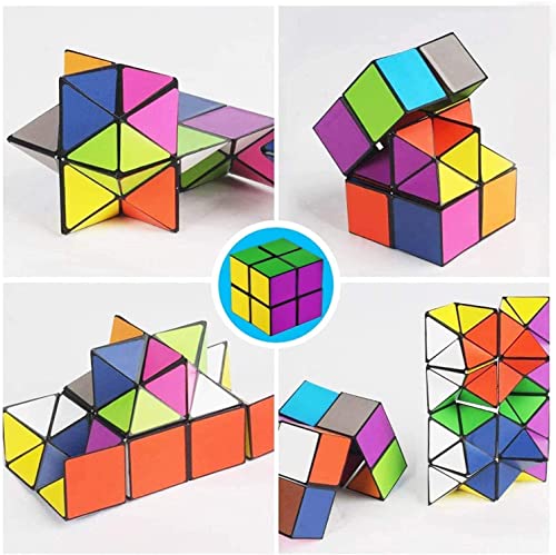 Magic Star Cube 2 in 1 Infinity Cube Speed Cube Smooth Surface Solid & Durable 3D Assembly Fidget Stress Anxiety Relief Brain Teaser Durable Puzzle Cube for Kids and Adults