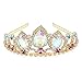 Vinjewelry Girls Birthday Gift Rapunzel Aurora Borealis Stone Sparkle Gold Tiara Halloween Princess Tangled Costume