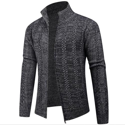 Men's Cardigan Sweaters Full Zip Up Casual Mock Neck Ribbed Knitted Winter Chunky Sweater Early Fall Fashion2