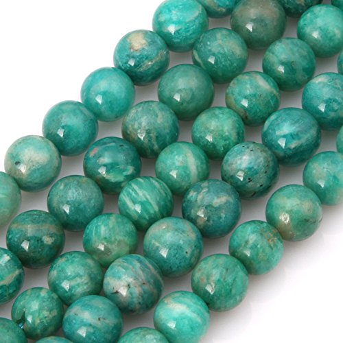GEM-Inside Russia Amazonite Gemstone Loose Beads Natural 8mm Round Crystal Energy Stone Power for Jewelry Making 15"