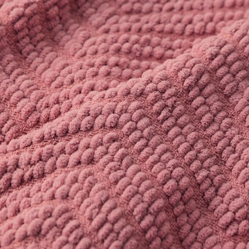 Bedsure Dusty Rose Throw Blanket For Couch – Versatile Knit Woven Chenille Blanket For Chair, Soft, Warm & Decorative Blanket With Tassels For Bed thumb #6