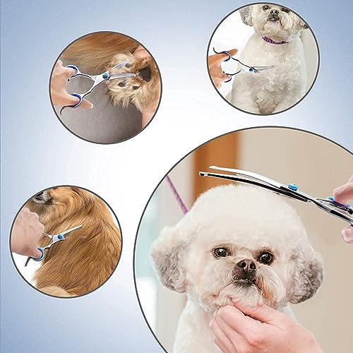 XoeLLe 2 Pieces Dog Grooming Kit, Thinning Scissors Dog Grooming, Curved Dog Grooming Scissors, Dog Groomings Scissorss - Image 2