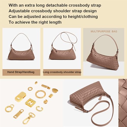 Image of Handbags Shoulder Bags for Women Small Bags Women's Woven Tote Bag Crossbody Handbag Travel Hand Bag Purse Hobo