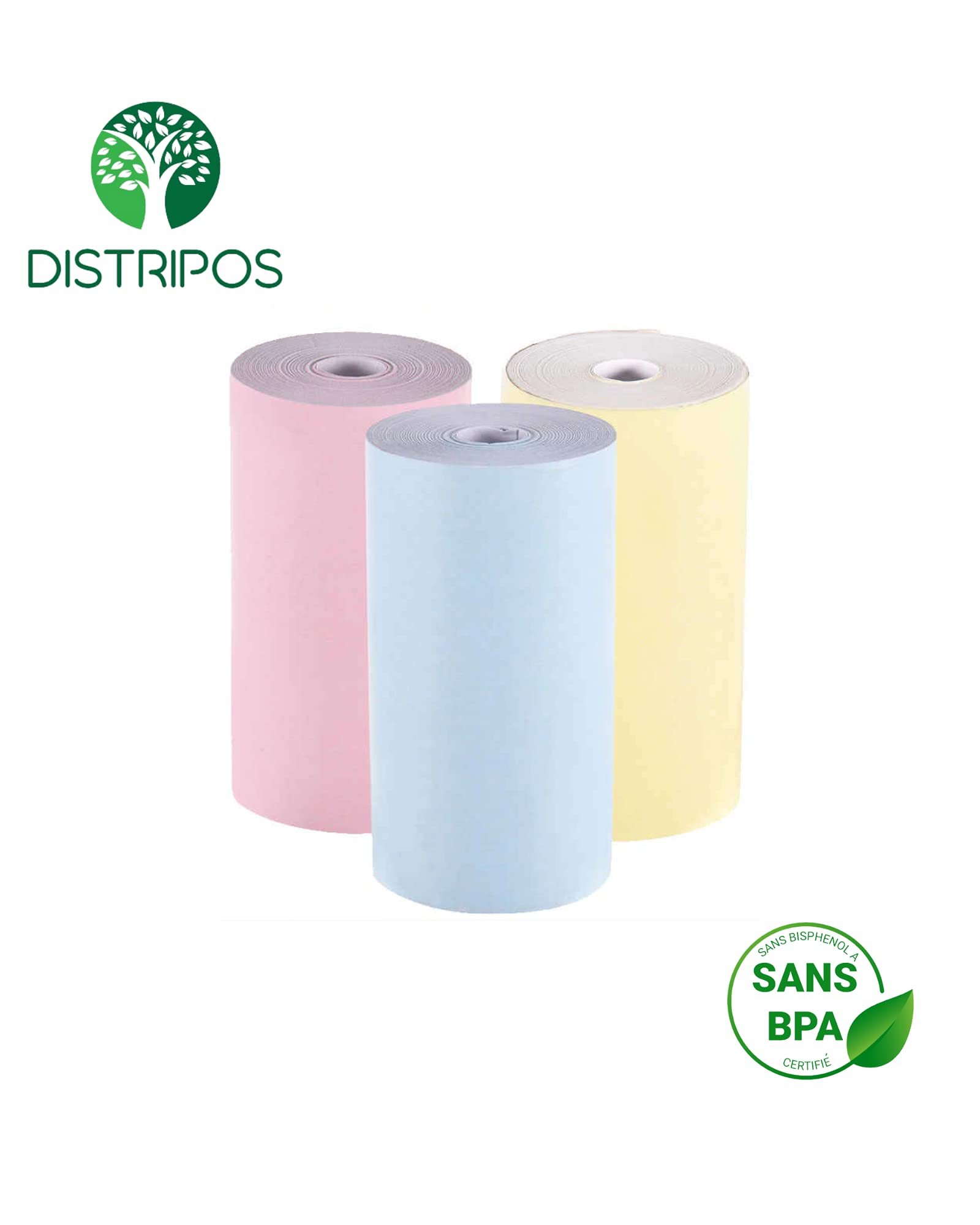 Rouleau de Papier Thermique Bleu 57 x 40 x 12 mm - 50 Feuilles - Compatible avec Ingenico, Verifone, Pax, etc.