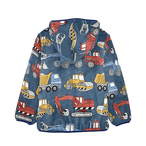 Image of Aflyko Boys Fleece Coat Blue Zip-Up Hoodie Girls Outerwear Kids Hooded Jacket