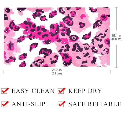 Tapis de bain antidérapant léopard extra long et facile à nettoyer