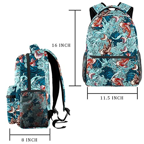 Mochila de olas japonesas y carpas con diseño resistente de gran capacidad 2