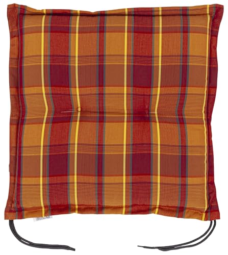 Auflage Hocker Florence/Bali 2136 orange-rot kariert 50x50x6 cm KETTtex