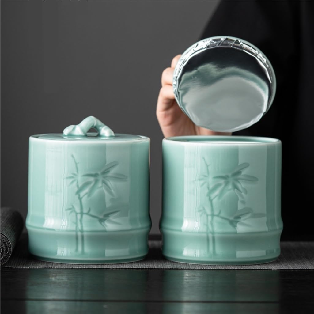 Cukierniczka luzem pojemnik do przechowywania herbaty domowy ceramiczny słoik z pokrywką kuchnia uszczelniony chiński zestaw do herbaty podwójny zestaw prezentowy puszka na herbatę (pojedyncza puszka)