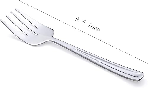 Miniatura 4 de GoGeiLi Juego de 3 tenedores grandes de acero inoxidable para servir de 9.5 pulgadas, para fiestas, banquetes, bufés, lavavajillas, juego de 3